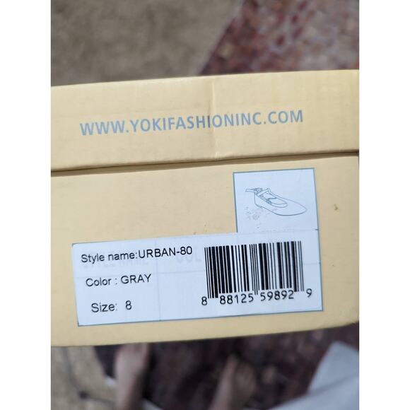 NWT YOKI Flats Velvet Lace Up Gray size 8 - Picture 4 of 5